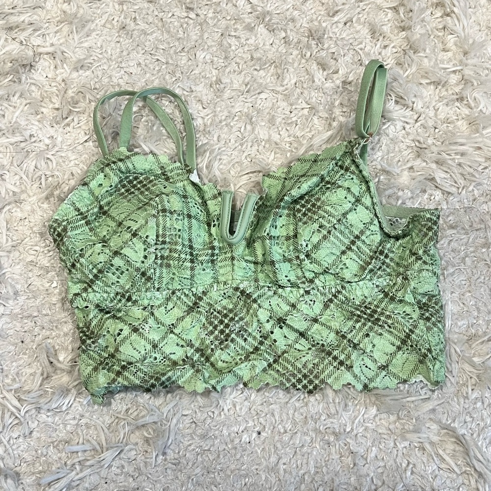 Green Checkered Bralette